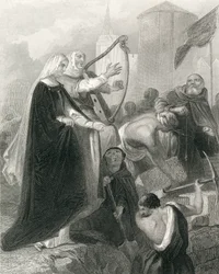 Die Mauer von New Ross, County Wexford, Irland im Jahr 1798, aus 