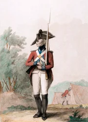 Fußsoldat, ca. 1791 (Punktgravur)