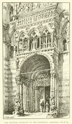 Der Haupteingang zur Kathedrale, Ferrara (Gravur)