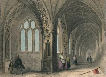 Worcester-Kathedrale. Die Kreuzgänge, 1836