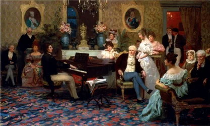 Chopin spielt Klavier im Salon des Fürsten Radziwiłł, 1887