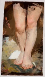 Studie der Beine (Phryne) zum Gemälde "Phryne beim Poseidonfest in Eleusis"