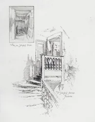 Zimmer und Treppe des englischen Schriftstellers Samuel Johnson, Pembroke College, Oxford