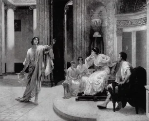 Der römische Dichter Vergil deklamiert der Kaiserin Octavia seine Elegie auf den Tod ihres Sohnes Marcellus