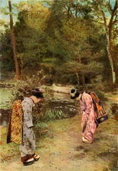 Begrüßungen auf dem Tempelgelände, 1910