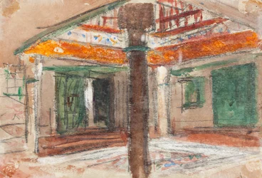 Innenansicht eines exotischen Palastes, ca. 1867
