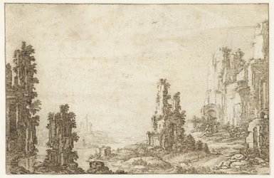 Landschaft mit Ruinen