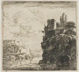 Ein Fluss zwischen Felsen, aus der Serie Set of Landscapes