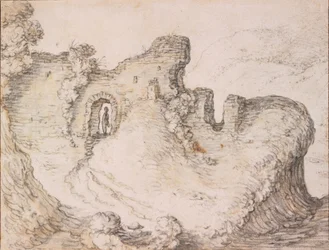 German Saftleven (1609-1685), um 1650 „Ruine in Form eines Männergesichts im Profil“, Zentralmuseum Utrecht, Niederlande
