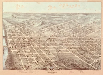 Straßenkarte von Dallas, Texas, 1872