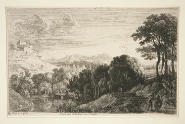 Landschaft mit Sonnenuntergang, aus der Serie Hügel-Landschaften