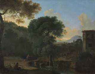 Landschaft mit Reisenden