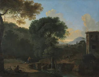 Landschaft mit Reisenden