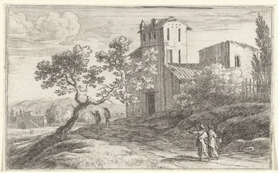 Landschaft mit einem krummen Baum