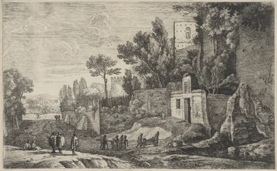 Landschaft mit einem Krankenhaus
