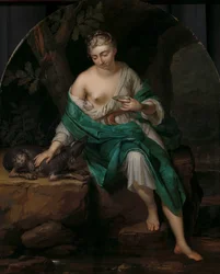 Eine Frau mit einem Hund (allegorische Figur)