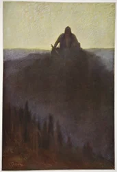 Wotan wartet in Walhall auf das Ende mit seinem zerbrochenen Speer, 1906