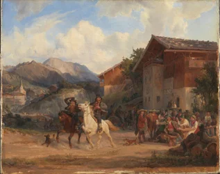 Reitende Bauern