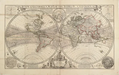 Eine neue und korrekte Weltkarte, nach den neuesten Entdeckungen und den genauesten Beobachtungen, von Herman Moll, Geograph