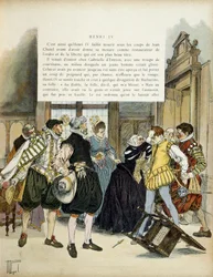 Das Attentat Jean Châtels (1575-1594) vom 27. Dezember 1594: Er drang während einer königlichen Audienz in das Hôtel von Gabrielle d