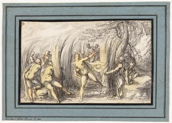 Nymphen von Satyrn verfolgt