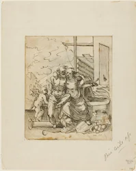 Venus in Vulkans Schmiede (recto); Geometrie (verso)