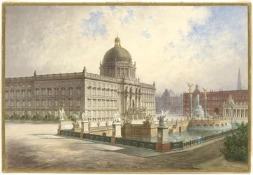 Das Berliner Stadtschloss. Ansicht der Palastfassade von der Schlossbrücke, 1886