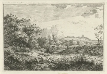 Landschaft mit Hirte und Frau