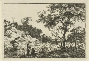 Landschaft mit Frau mit Hut