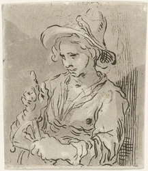 Frau mit Fächer