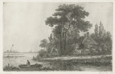Flusslandschaft mit Leuchtfeuer