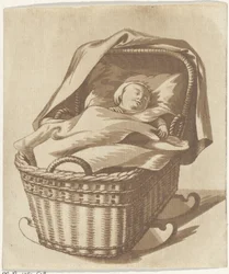 Schlafendes Baby in einer Wiege