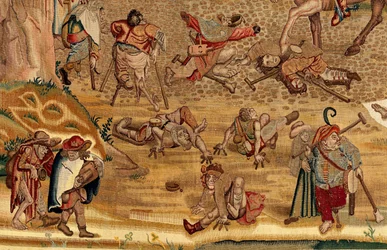 Wandteppich inspiriert von der Arbeit von Hieronymus Bosch, ca. 1560