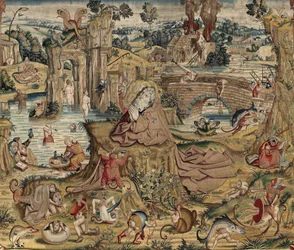Wandteppich inspiriert von der Arbeit von Hieronymus Bosch, um 1560