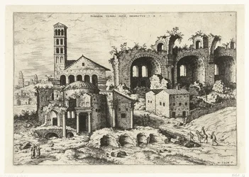 Ansicht des Tempels von Romulus und der Basilika von Konstantin