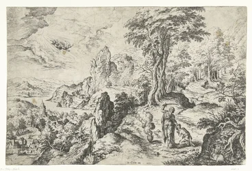 Landschaft mit dem Opfer Isaaks