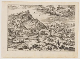Merkur mit dem Kopf des Argus in der Hand, aus Landschaften mit biblischen und mythologischen Szenen