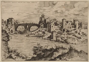 Ansicht der Ponte Quattro Capi und der Insel Tiber
