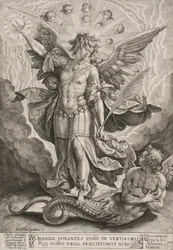 Der Erzengel Michael triumphiert über den Drachen