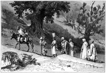 Kabylische Familie auf Reisen, Algerien, um 1890
