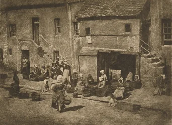 [Frauen und Kinder beim Angeln, Fishergate, St Andrews]