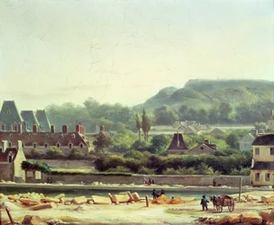 Das Hopital Saint-Louis und die Buttes-Chaumont im Jahr 1830