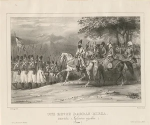 Prinz, Feldmarschall Abbas Mirza 1789-1833 inspiziert Infanterieregiment