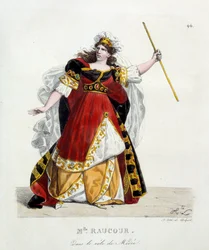 Französische Schauspielerin Mademoiselle Raucourt (gestorben 1815) in der Rolle der Medea in der Comédie Française