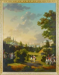 Treffen zwischen Napoleon I. und dem Großherzog Ferdinand Joseph in Würzburg, Deutschland