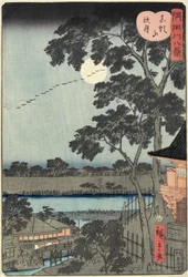 Herbstmond über dem Matsuchiyama-Hügel, November 1861