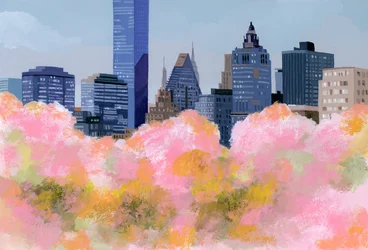 New York und Kirschblüten, 2016