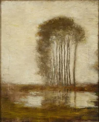 Landschaft mit Pappeln