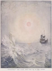 Leb wohl, rief sie, und stieg aus dem Wasser, aus 