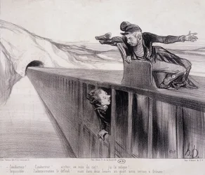 Karikatur von Daumier „Les Chemins de Fer“, 19. Jahrhundert